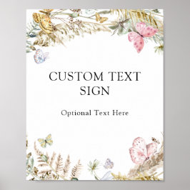 Anpassningsbarnas texttecken för Boho Butterflies Poster