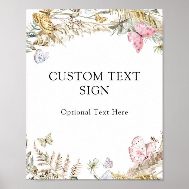 Anpassningsbarnas texttecken för Boho Butterflies Poster (Framsidan)
