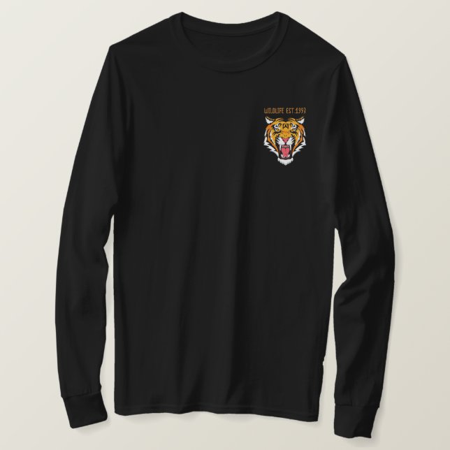 Anpassningsbarnas tiger-design i multifärgadens vi t shirt (Design framsida)