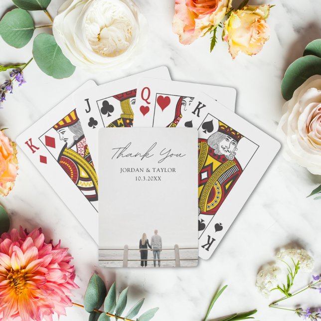 Anpassningsbarnas uppspelningskort Bröllop Photo T Casinokort (Custom Playing Cards Wedding Photo Thank You Favor
)
