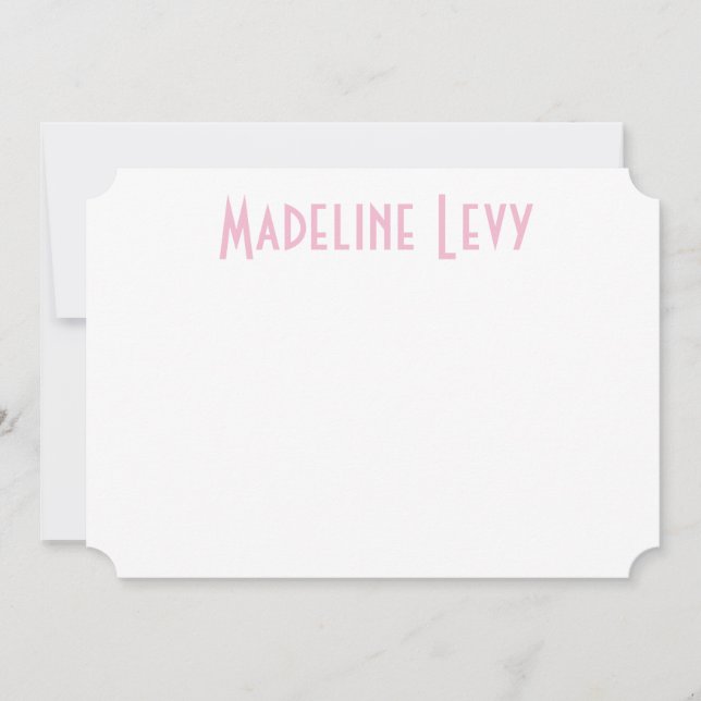 Anpassningsbarpersonlig rosa Notecards med namn Anteckningskort (Framsida)