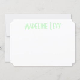 Anpassningsbarpersonliggrönt Notecards med namn Anteckningskort