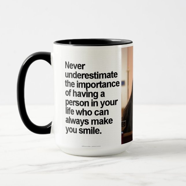Anpassningsbarsvart 15 uns Ringermugg Smile77 vid Mugg (Vänster)