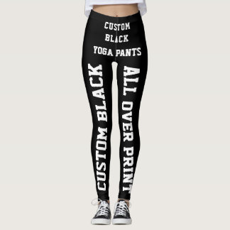 AnpassningsbarSVART ALL ÖVER TRYCKYOGABYXOR Leggings