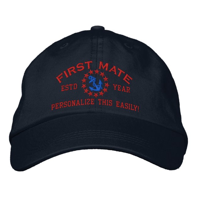 Anpassningsbart år och Namn första matrisjakt Broderad Keps (Framsida)