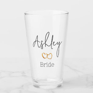 Anpassningsbart bröllopsbrudglas tumbler glaskopp