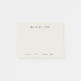 Anpassningsbart familjenamnspersonalization | Beig Post-it Block