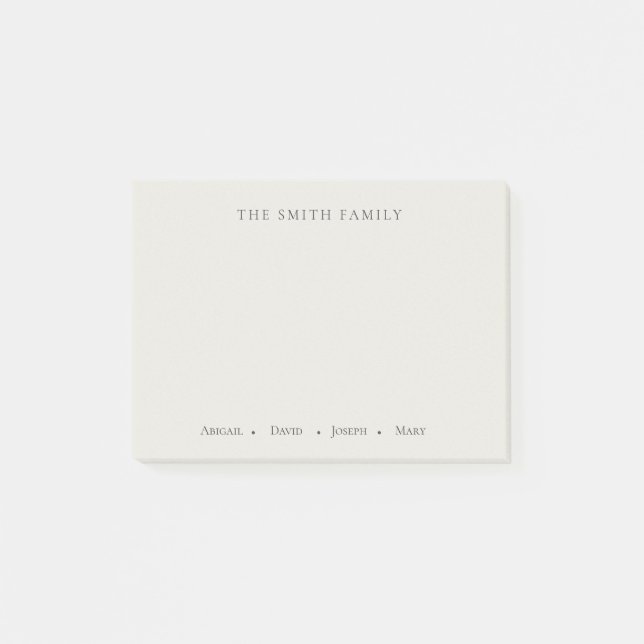 Anpassningsbart familjenamnspersonalization | Beig Post-it Block (Framsida)