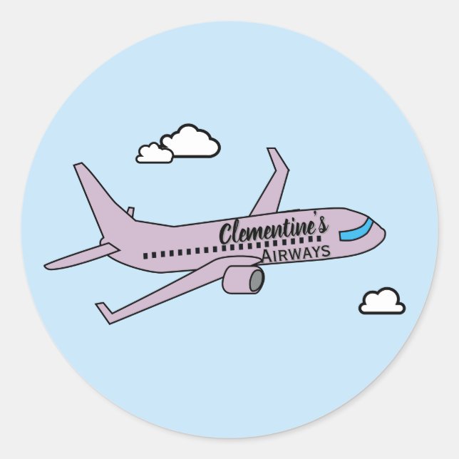 Anpassningsbart flygplan  runt klistermärke (Framsida)