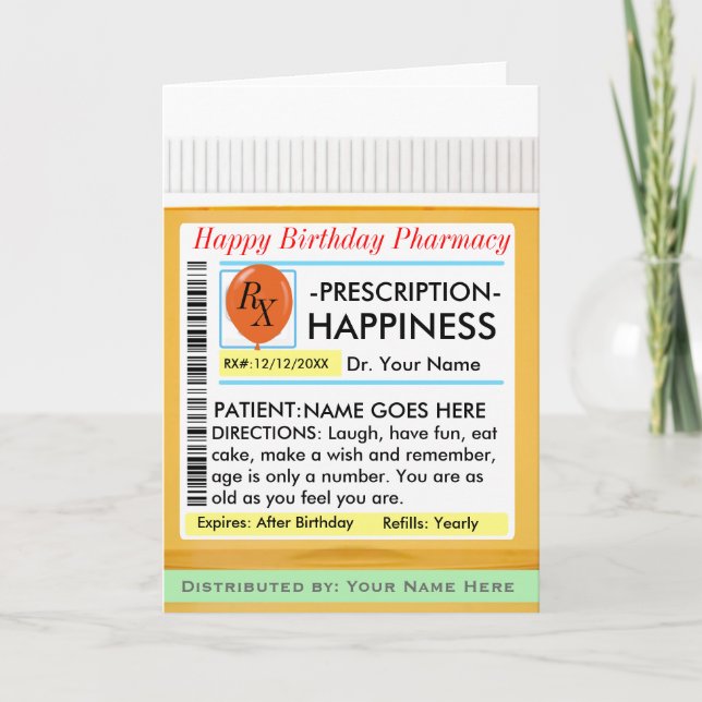 Anpassningsbart födelsedagskort kort (Framsida)