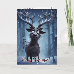 Anpassningsbart, fungibelt Reindeer-julkort Helgkort