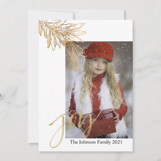 Anpassningsbart Guldglädje Julkort (Framsida)
