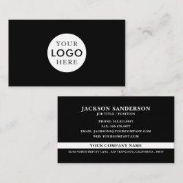 Anpassningsbart Logo Professionell Enkel Svart Visitkort