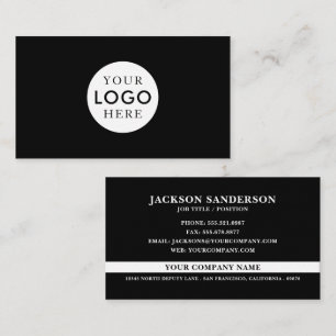 Anpassningsbart Logo Professionell Enkel Svart Visitkort