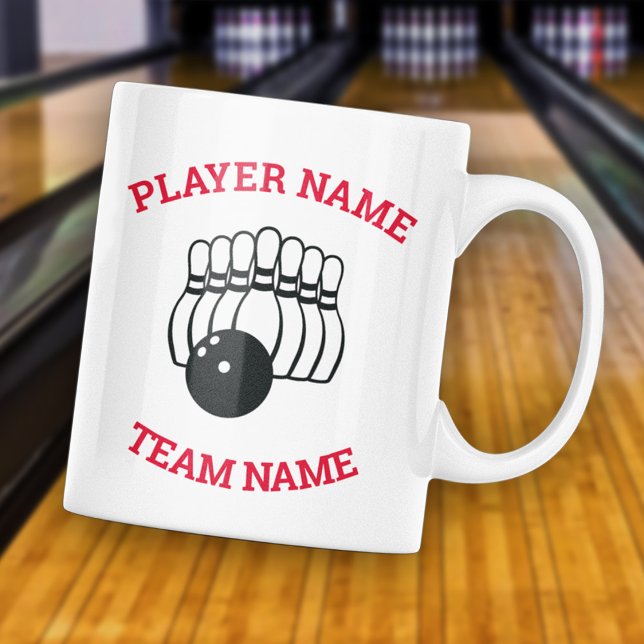 Anpassningsbart logotyp för bowlinglag kaffemugg (Skapare uppladdad)