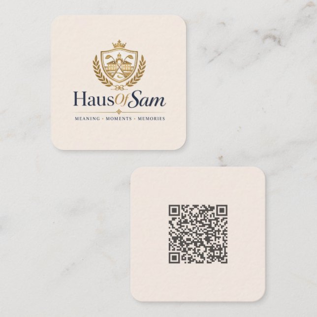 Anpassningsbart logotyp och QR-kod Mjukt varmt elf (Fram/baksida)
