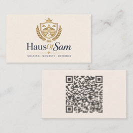 Anpassningsbart logotyp och QR-kod Mjukt varmt elf Visitkort