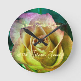 Anpassningsbart meddelande från ro och spärrklocka rund klocka