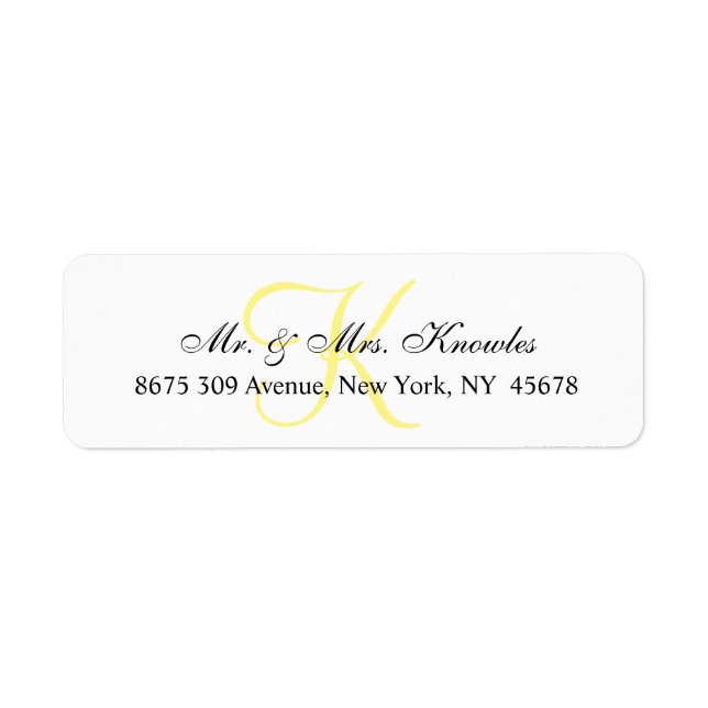 Anpassningsbart Monogram ✨ Chic & Unik Personlig Returadress Etikett (Framsidan)