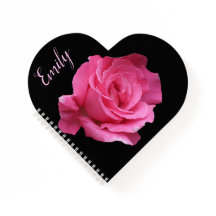 Anpassningsbart namn Emily söt rosa ros blommig 