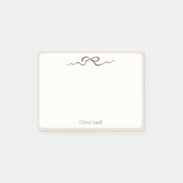 Anpassningsbart Namn Personalisering | Söt Bow Pre Post-it Block