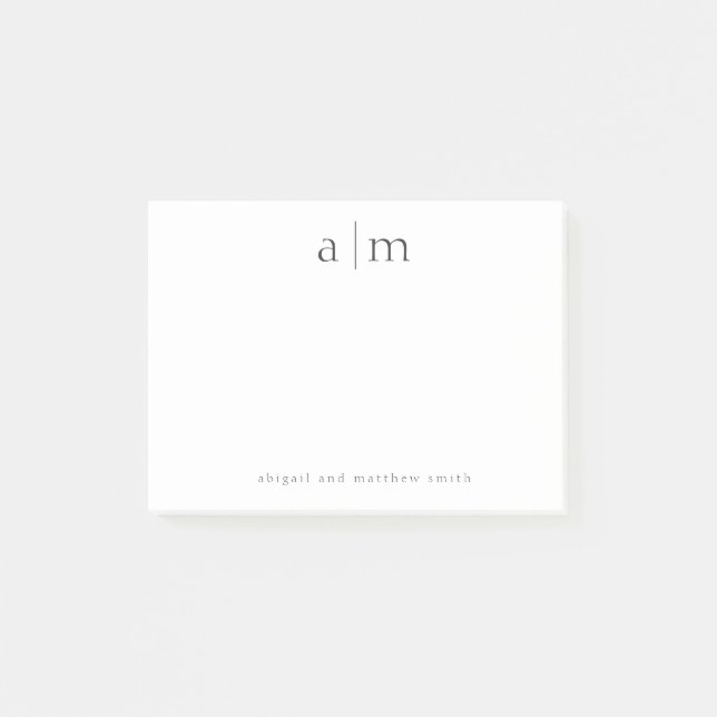 Anpassningsbart parnamn och initialmonogram  post-it block (Framsida)
