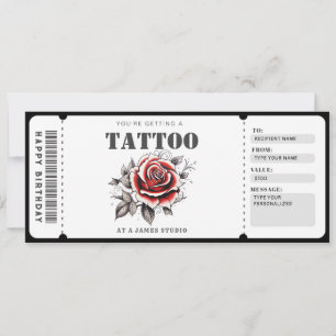 Anpassningsbart presentkort för tatuering biljett inbjudningar