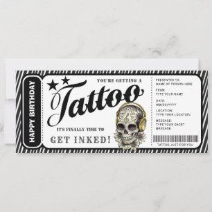 Anpassningsbart presentkort för tatuering biljett inbjudningar