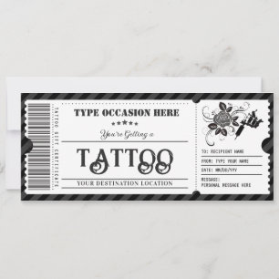 Anpassningsbart presentkort för tatuering inbjudningar