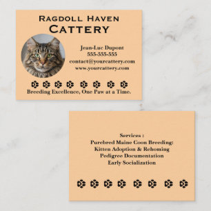 Anpassningsbart Ragdoll-katthandels kort