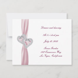 Anpassningsbart Rosa Hjärtan Mottagningskort Inbjudningar