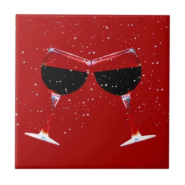 Anpassningsbart rostningsglas i Vin Kakelplatta (Framsidan)