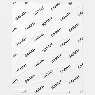 Anpassningsbart Upprepande Text Modern Vit & Svart Fleecefilt