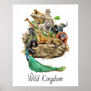Anpassningsbart Vilda Djurens Rike Poster