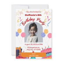 Anpassningskort för födelsedagsinbjudan