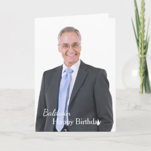Anpassningskort för foto i grattis på födelsedagen kort