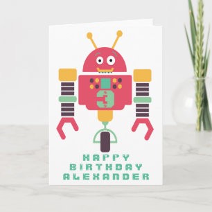 Anpassningskort för robot Birthday Kort