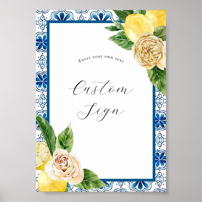 Anpassningsskylt med text om citron poster (Framsidan)