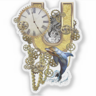 Anpassningssymbol för brev U-födelsedagsdag Klistermärken