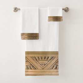 Anque Brass Metall Mönster Towel Set
