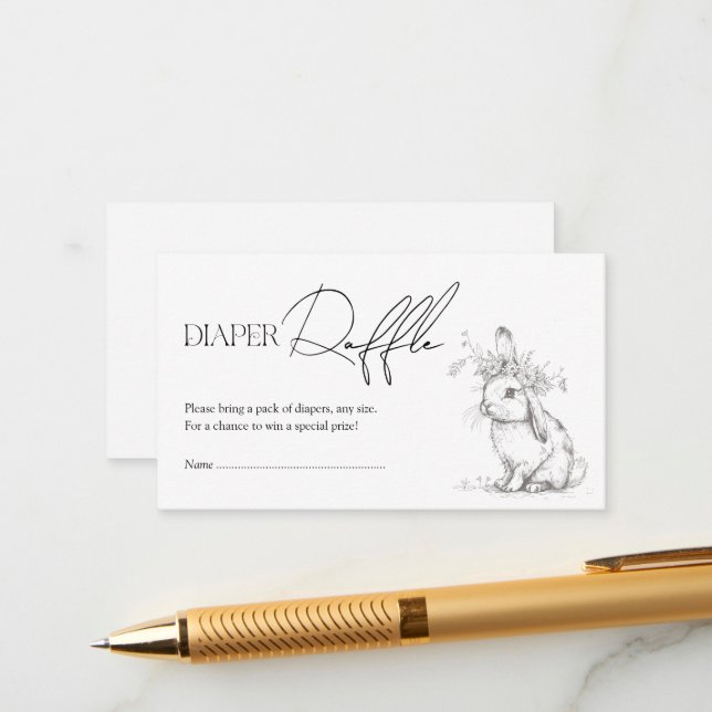 Anque Forest Woodland Diaper Raffle Tilläggskort (Fram/Back In Situ)