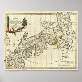 Anque Karta i Japan 1785 Poster