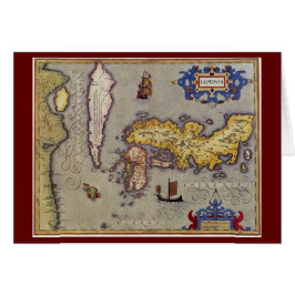 Anque Karta i Japan av Mercator och Hondius Hälsningskort