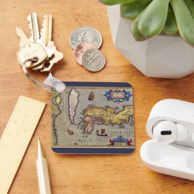 Anque Karta i Japan av Mercator och Hondius Nyckelring (Skrivbord)