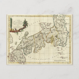 Anque Karta i Japan från 1785 Vykort