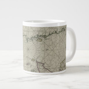 Anque Karta of Channel, 1666 (färg-gravering) Jumbo Mugg