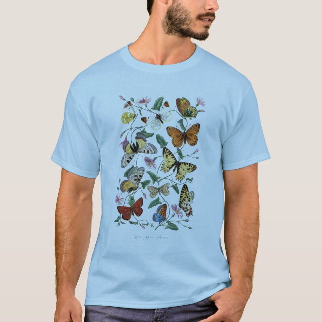 Anque Paul Gervais Butterflies Naturhistoria T Shirt (Framsida)
