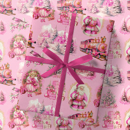 Anque Shock rosa Victorian jul Gift Wrap Presentpapper