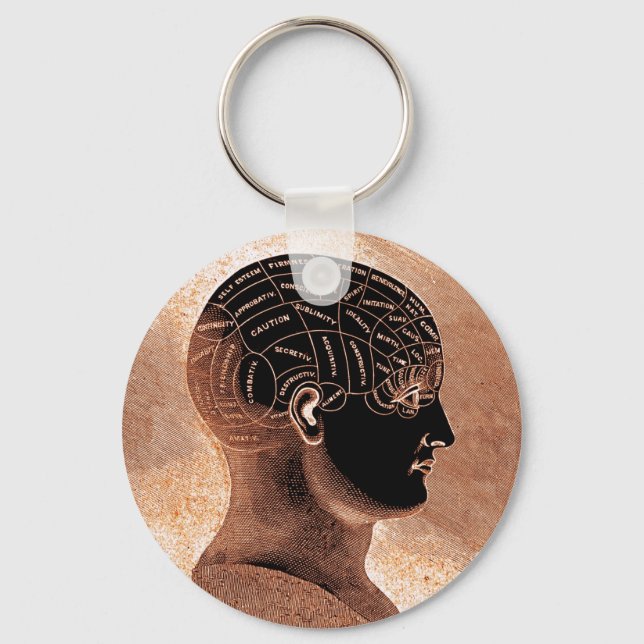 Anque Stil Golden Mind Phrenologichef Nyckelring (Framsida)
