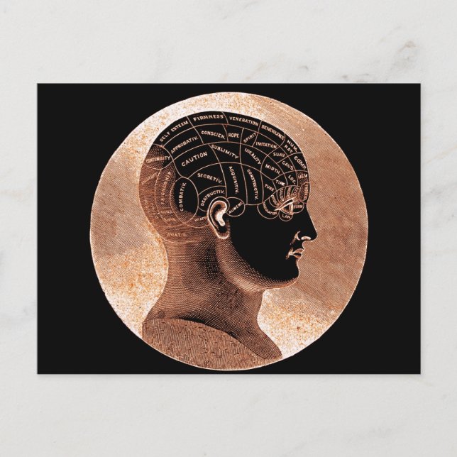 Anque Stil Golden Mind Phrenologichef Vykort (Framsida)